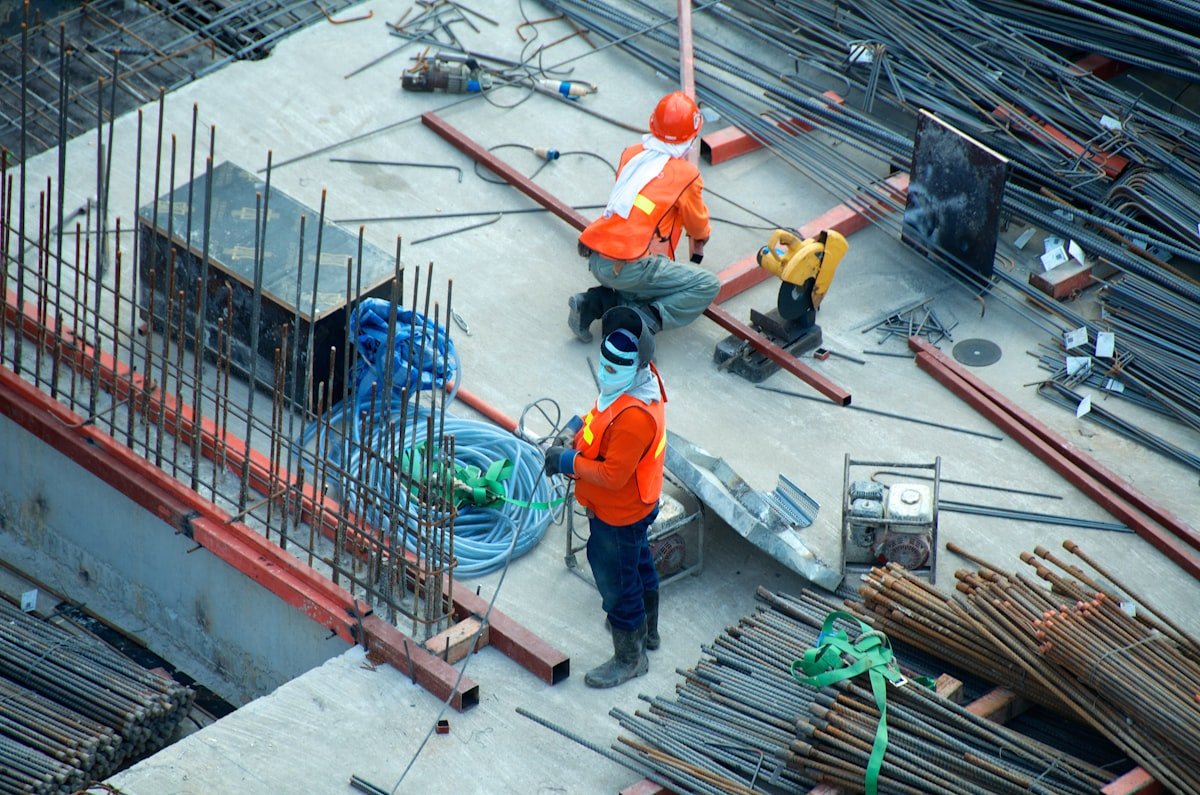 Construction workers at site